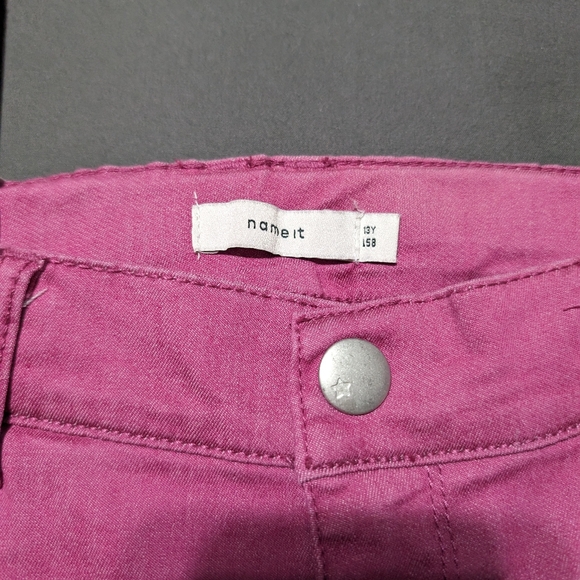 NWT Name it Girls pink Polly skinny jeans size 13 adjustable waist - Picture 4 of 11